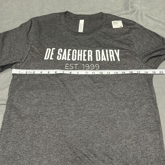 De Saegher Dairy Est. 1999 Short Sleeve T-Shirt Grey Size Medium - Picture 5 of 6